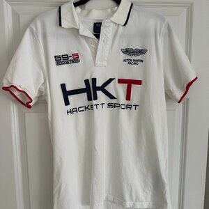 Hackett London Aston Martin Racing White Army Polo Shirt Size L